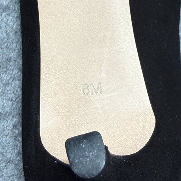 Talbots Erica 50 Pumps - Size 6 - Black Suede Pointy Toe Shoes - Made In Brazil - Picture 10 of 13